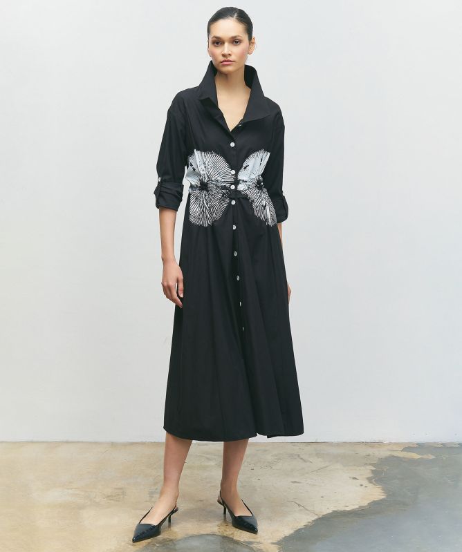 Bize Flower Print Shirt Dress