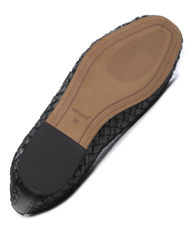 INUOVO Lattice Beaded Ballet Flats