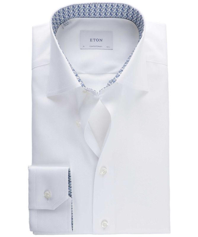 Eton Contemporary Fit Geo Trim Shirt