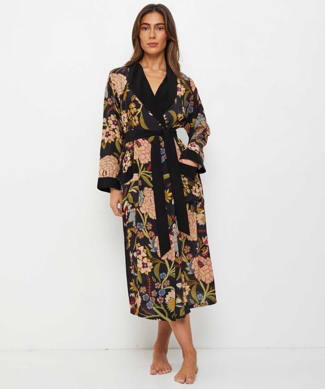 One Hundred Stars Dahlia Black Crepe Gown