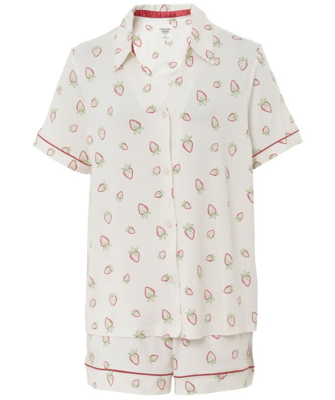 Chelsea Peers Strawberry Print Short Pyjama Set