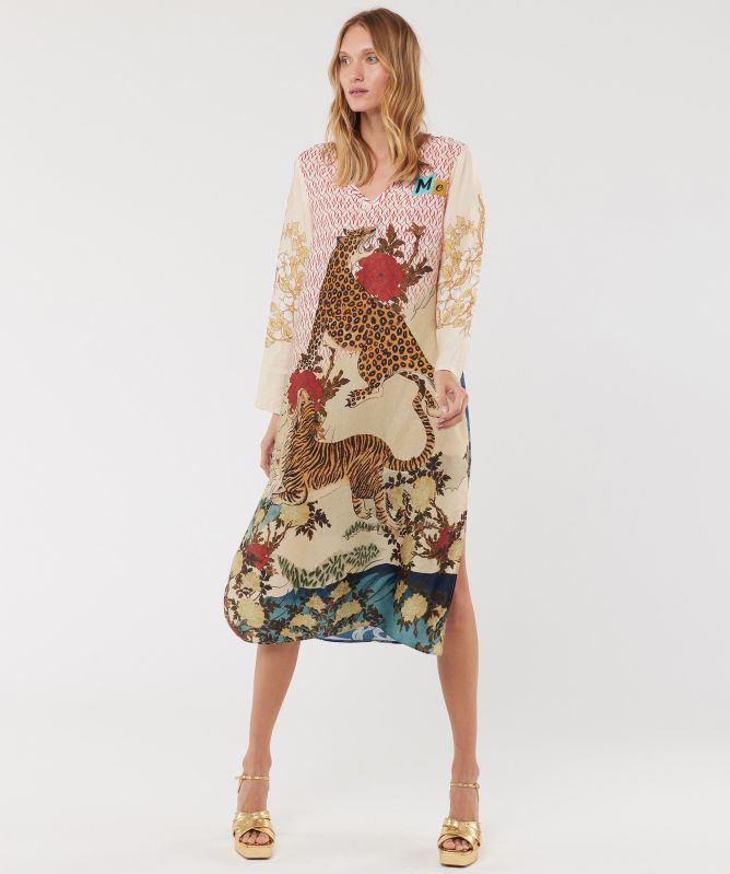 Me369 Violet V-Neck Dress