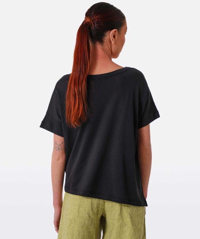 Lurdes Bergada Cotton Blend Asymmetric Cropped T-Shirt