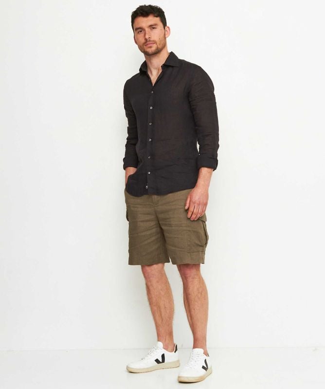 Seinse Linen Cargo Shorts