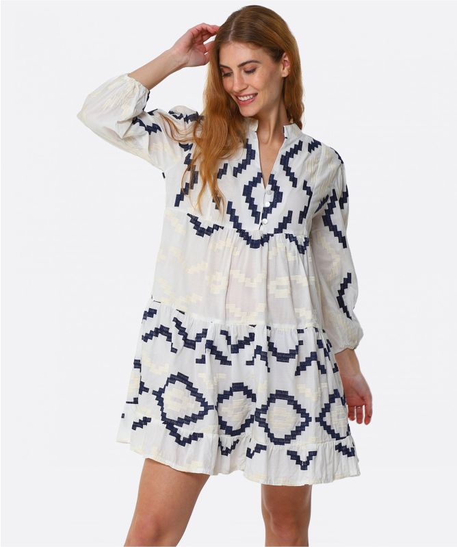 Kori Chiffon Rhombus Cotton Mini Dress | Jules B