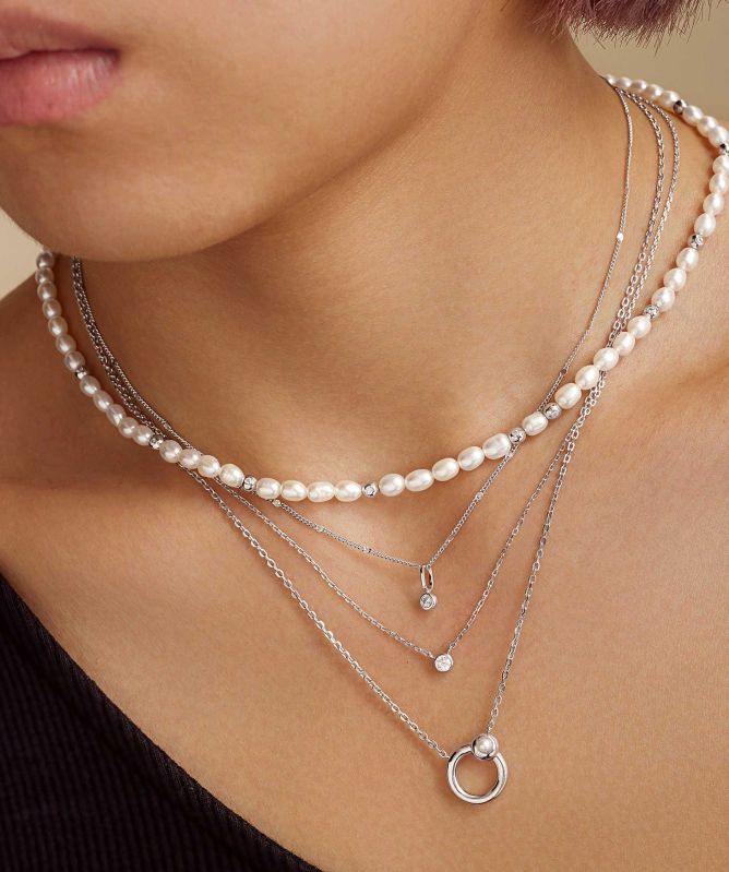 Ania Haie Hoop Freshwater Pearl Necklace