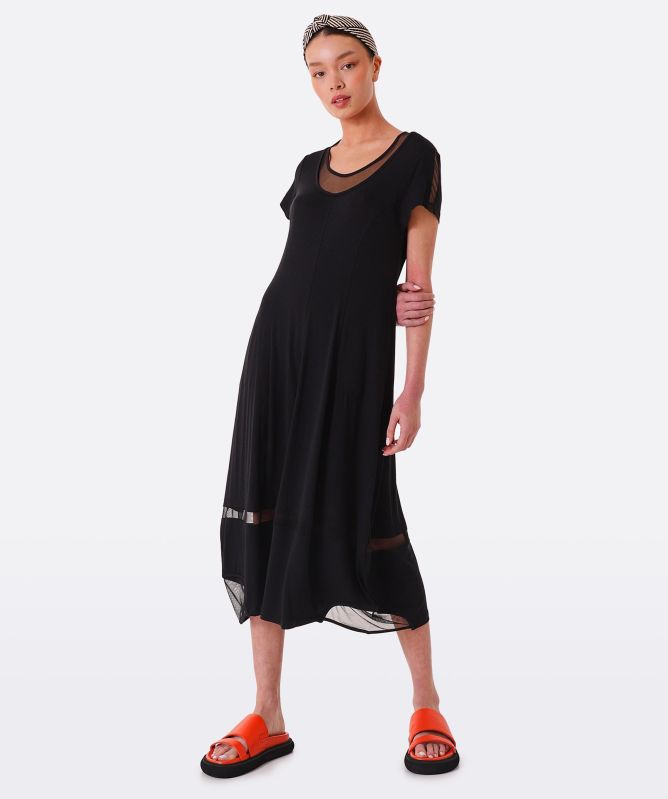 fit and flare jersey dress Karen Kane Women's Sleeveless Fit and Flare Dress, Extra Large, XL, Navy, Rayon/Spandex