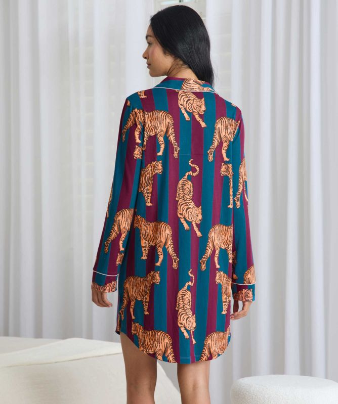 Chelsea Peers Tiger Stripe Print Nightshirt