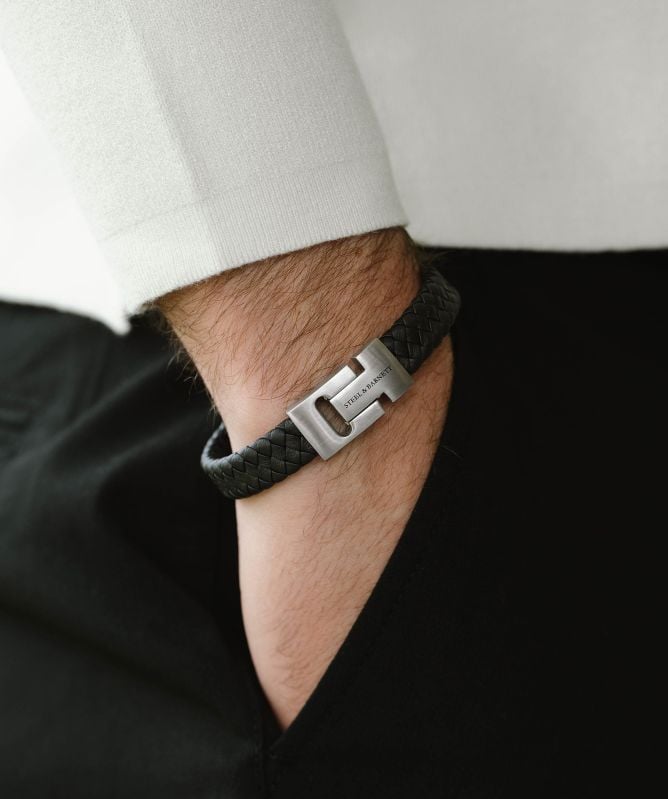 Steel and Barnett Harrison Leather Bracelet