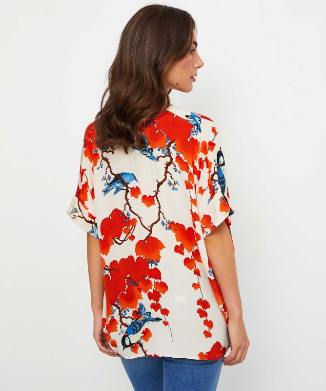 One Hundred Stars Acer Red Tea Blouse