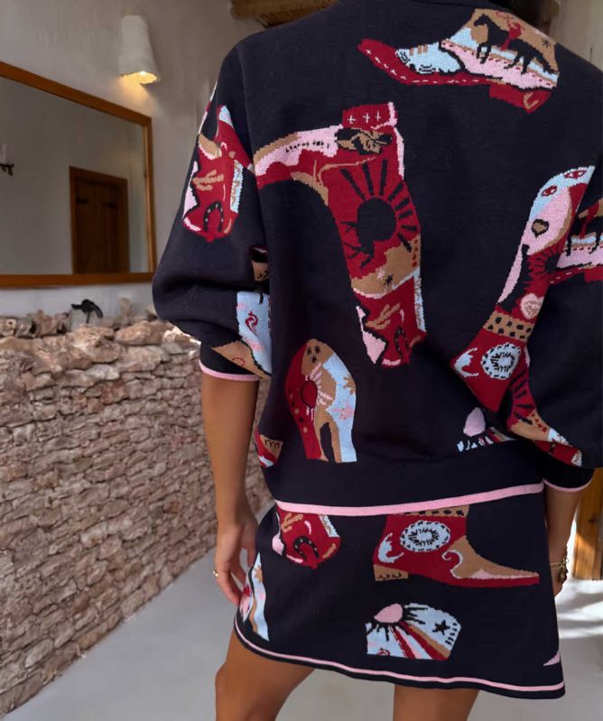 Never Fully Dressed Cowboy Boots Cardigan