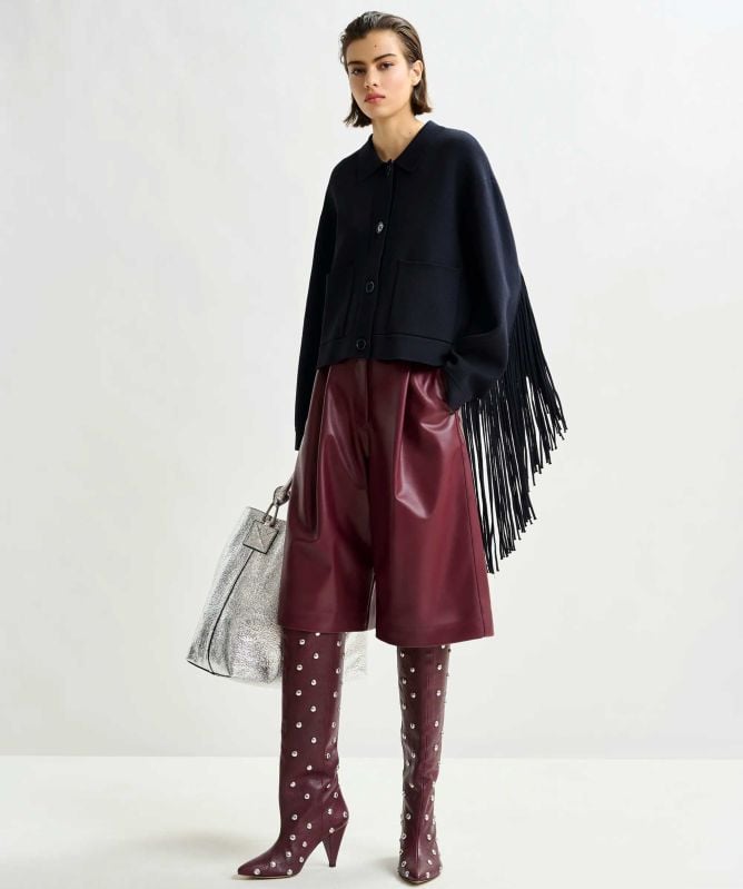 Essentiel Antwerp Istern Knitted Fringe Detail Jacket