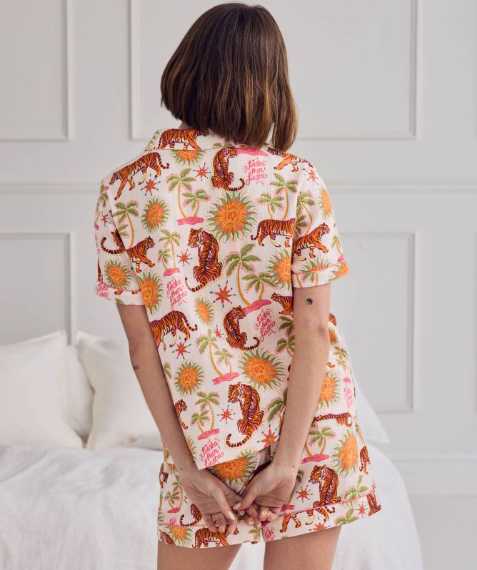 Chelsea Peers Siesta Tiger Print Short Pajama Set
