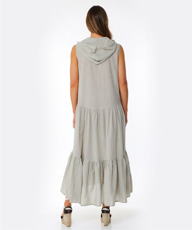 Devotion Twins Sleeveless Stripe Midi Dress