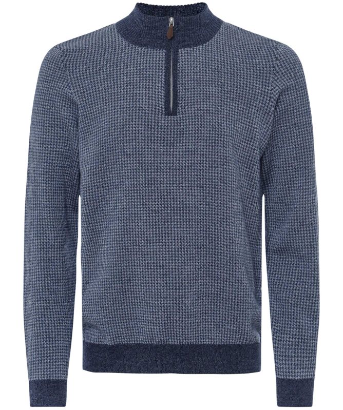 Stenstroms Merino Half-Zip Houndstooth Jumper