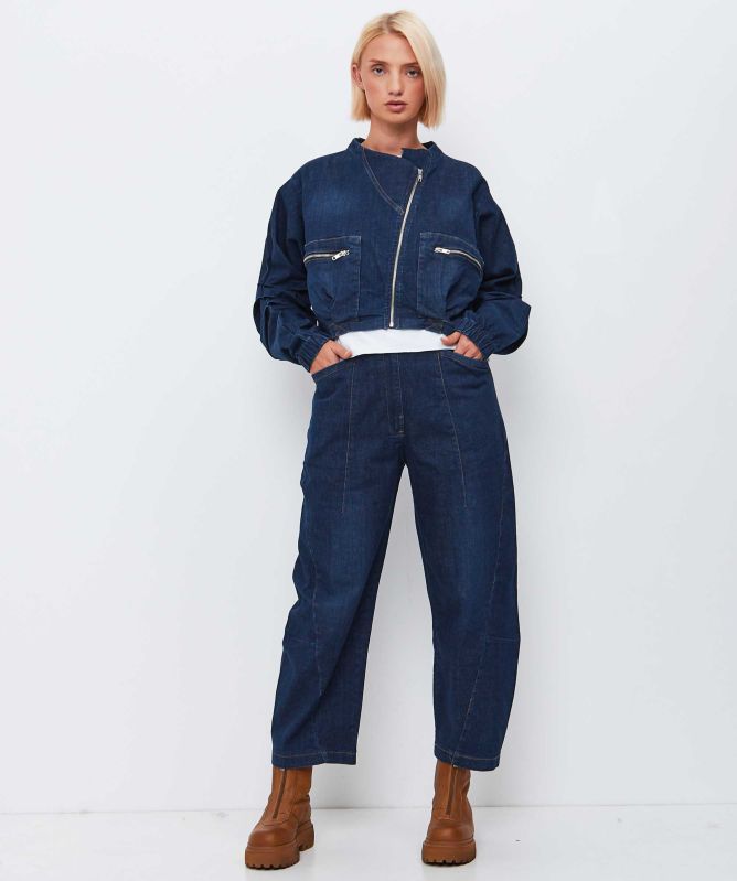 Lurdes Bergada Cropped Barrel Leg Jeans
