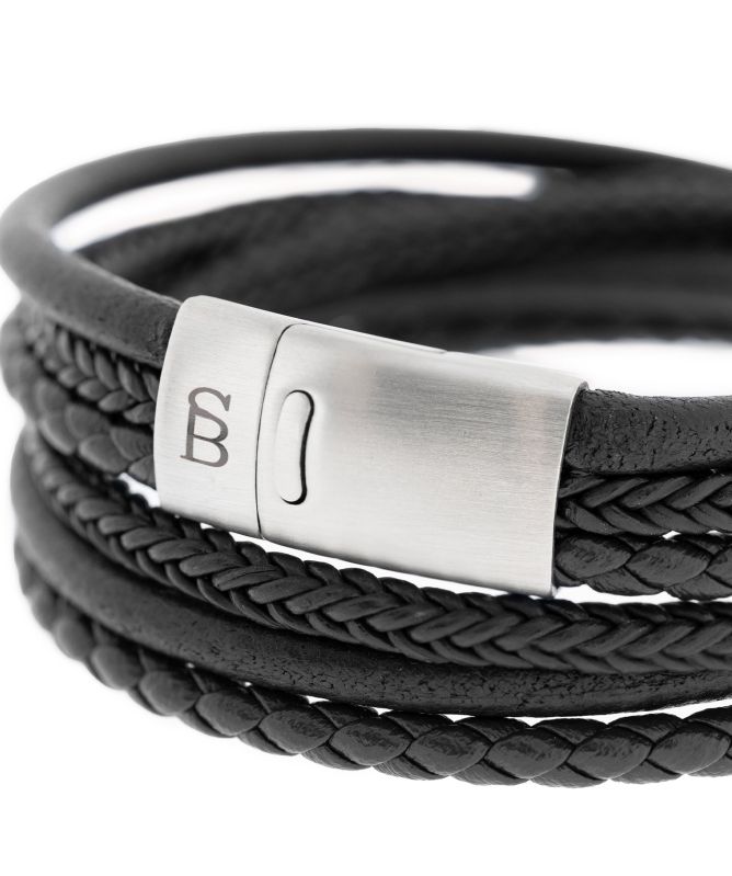 Steel and Barnett Bonacci Leather Bracelet