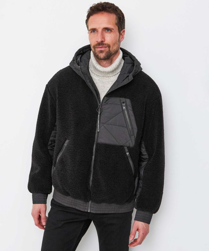 KRAKATAU PEEBLES Hooded Sherpa Jacket