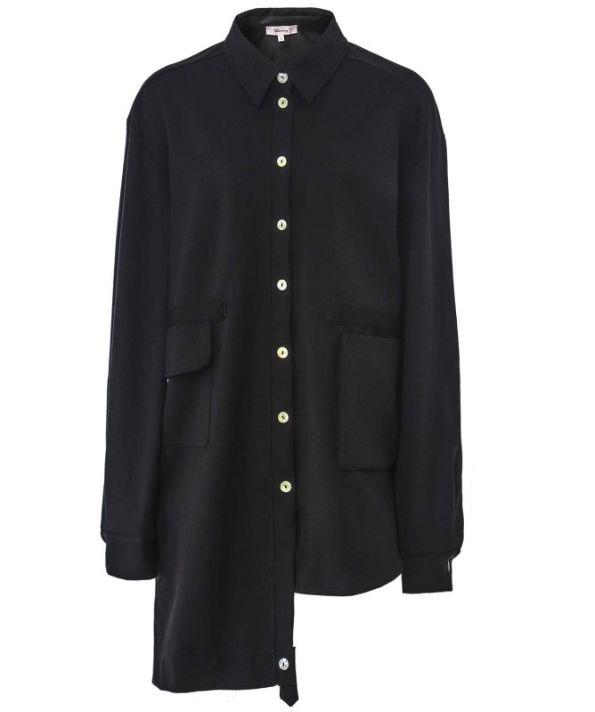 Thanny Long Asymmetrical Hem Shirt