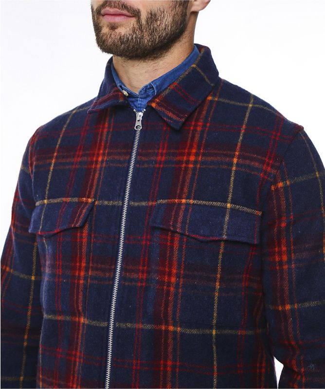 GANT Wool Zip-Through Check Overshirt | Jules B