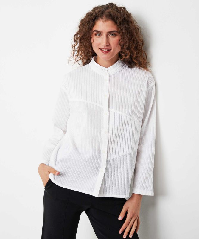Yaccomaricard Pintuck Cotton Lawn Shirt