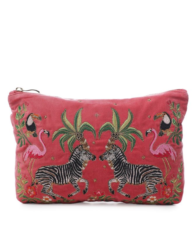 Elizabeth Scarlett Wild Zebra Palm Everyday Pouch