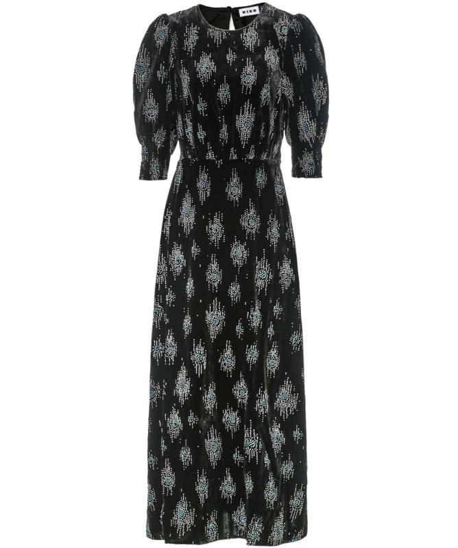RIXO Lucile Glitter Midi Dress