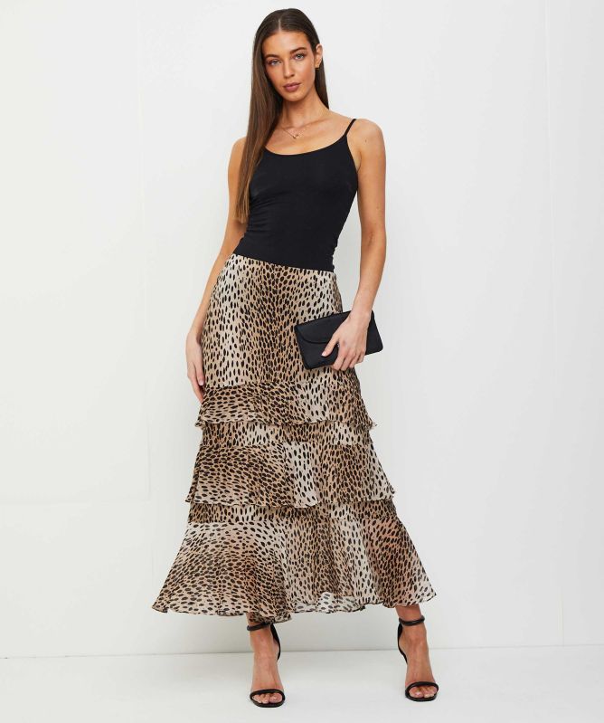 RIXO Preslee Silk Midi Skirt