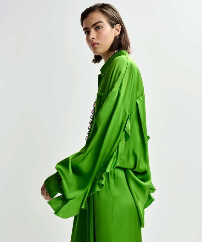 Essentiel Antwerp Judith Ruffle-Trimmed Oversized Shirt