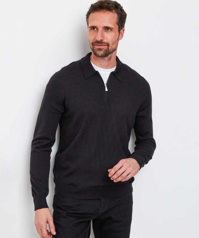 Gran Sasso Merino Long Sleeve Polo Shirt