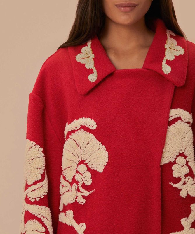 FARM Rio Red Helen Fleece Coat