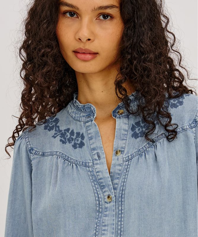 Rails Alanna Embroidered Denim Shirt