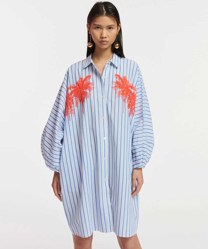 Essentiel Antwerp Frilled Mini Shirt Dress