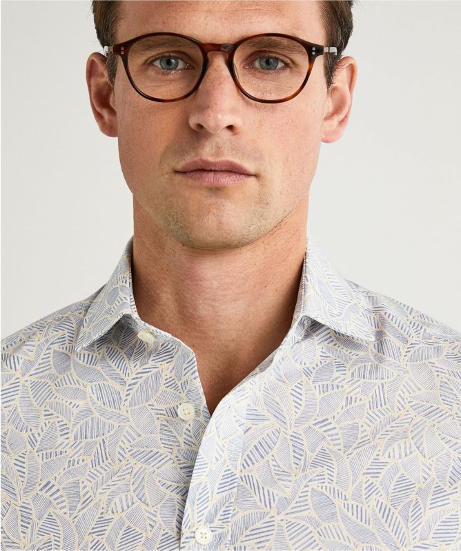 Hackett Slim Fit Leaf Print Shirt