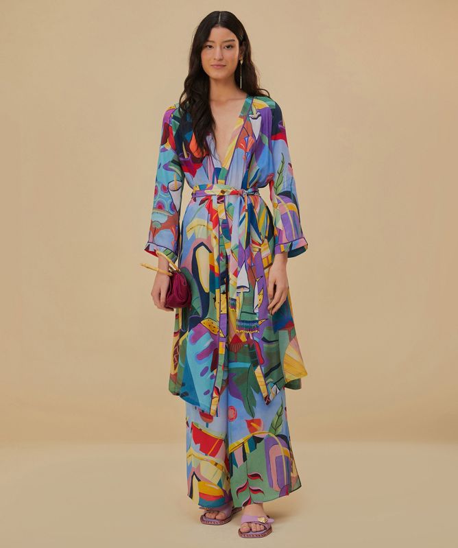 FARM Rio Tropical Scenario Long Kimono