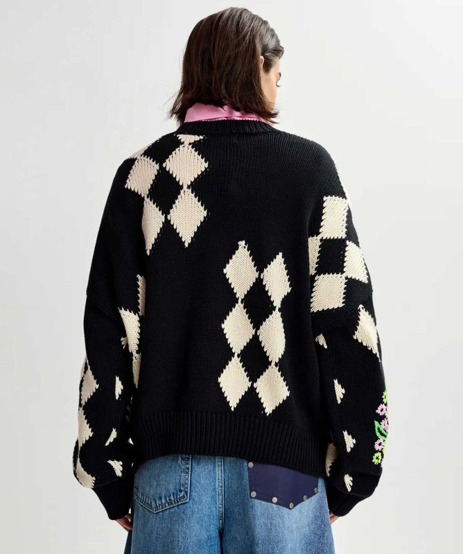 Essentiel Antwerp Jactori Oversized Jacquard Knit Sweater
