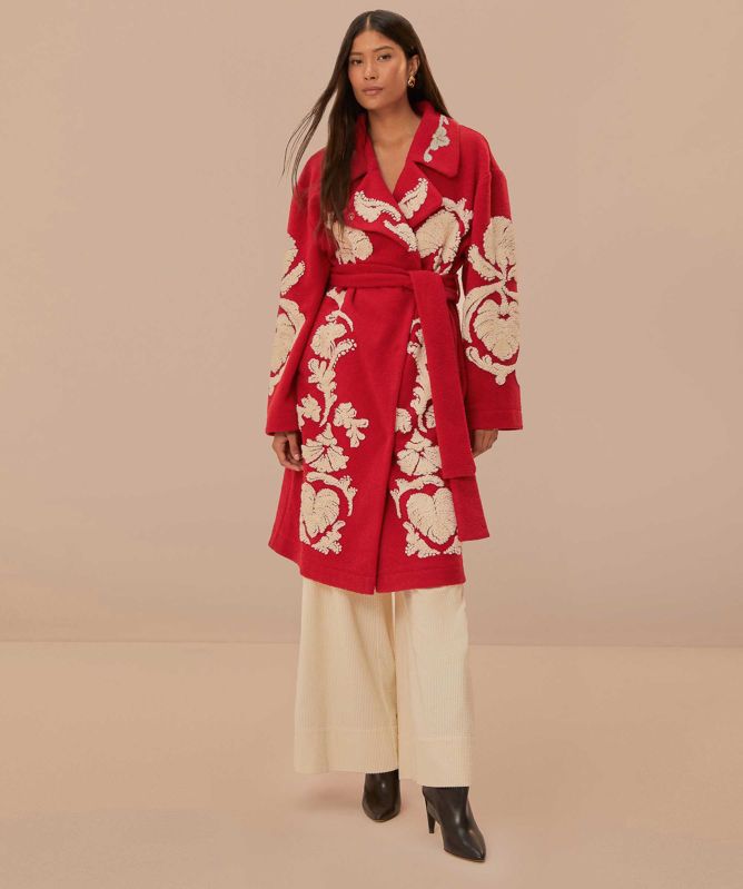 FARM Rio Red Helen Fleece Coat