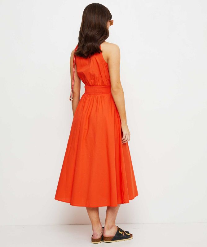 white halter neck flowy dress Petal and Pup Women's Betsy Halterneck Maxi Dress