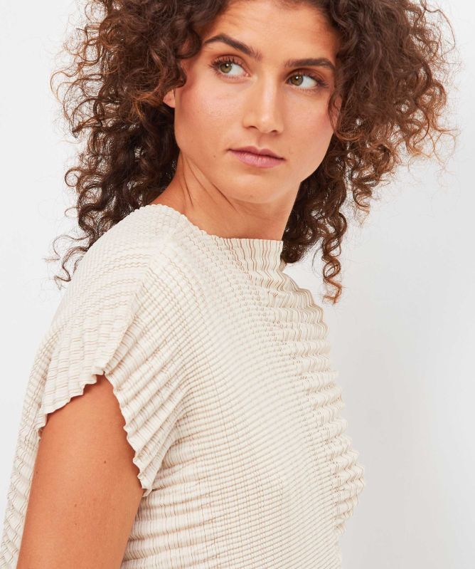 Thanny Pleated Short Sleeve Top