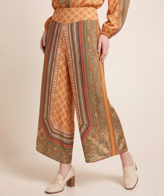 One Hundred Stars Amulet Gold Palazzo Pants