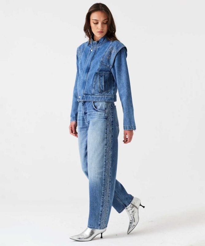 Seventy + Mochi June Embroidered Denim Jacket