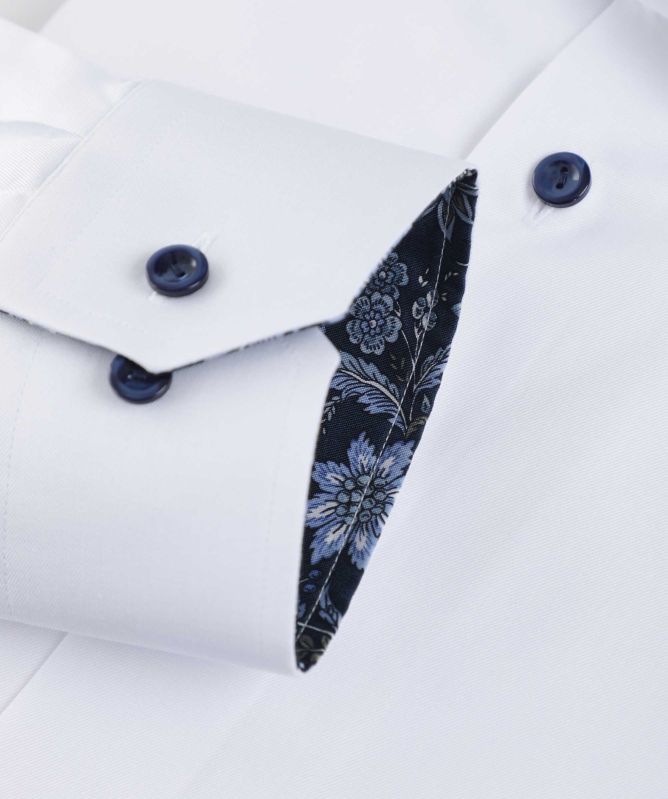 Eton Slim Fit Floral Trim Shirt