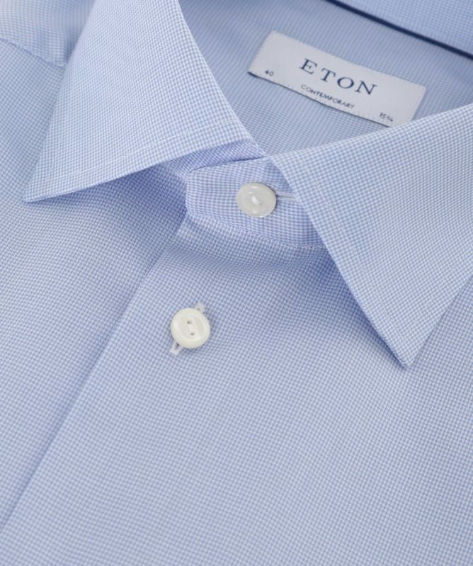 Eton Contemporary Fit Micro Houndstooth Shirt