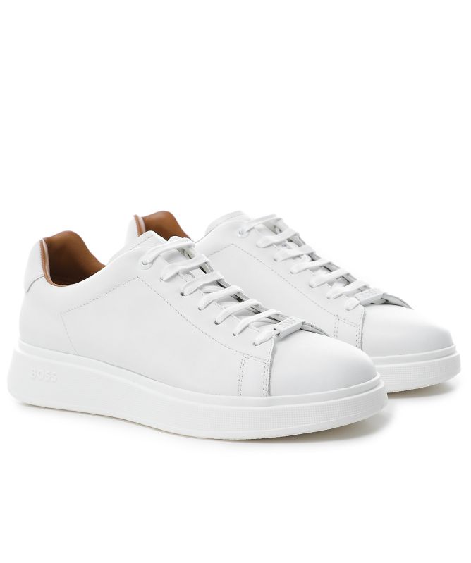 BOSS Leather Bulton Sneakers