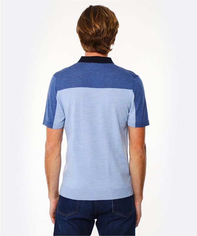 Thomas Maine Merino Wool Colour Block Polo Shirt