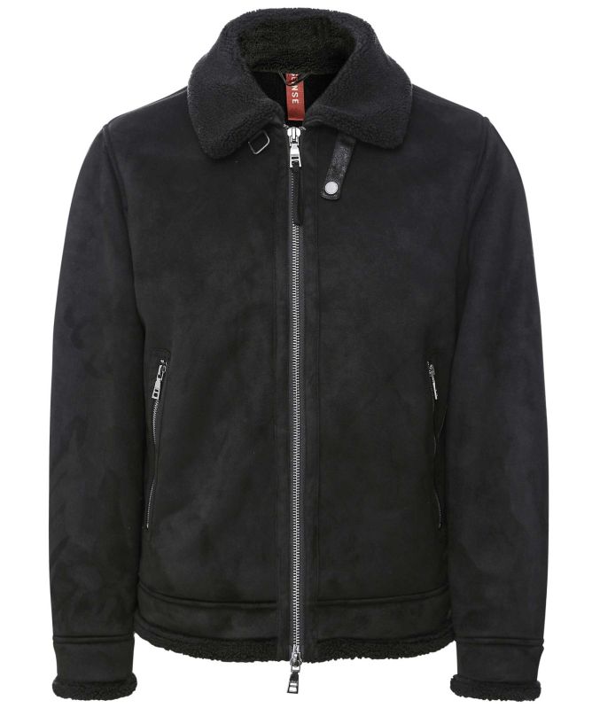 Seinse Faux Suede Bomber Jacket