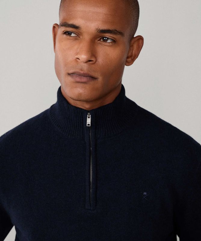 Hackett Lambswool Quarter Zipper Sweater