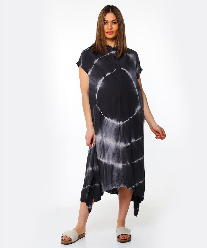 NU London Silk Hooded Tie Dye Dress