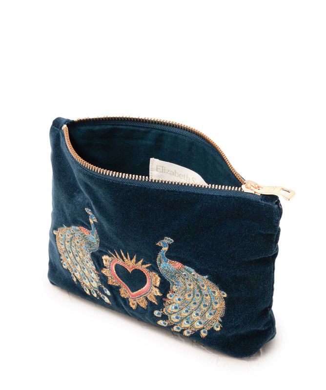 Elizabeth Scarlett Peacock Floral Mini Pouch