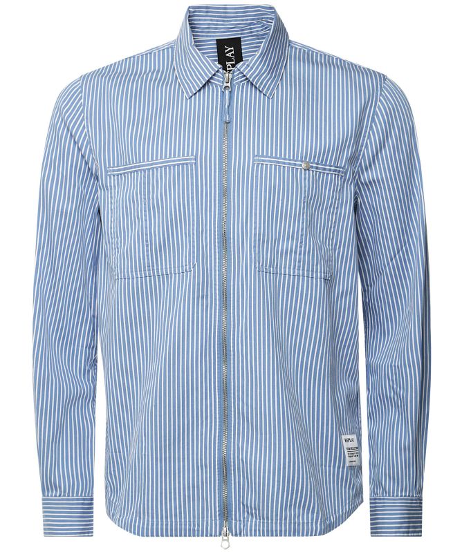 Replay Striped Zip-Through Shirt